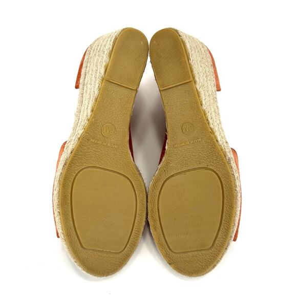 Vince Sonora Orange Suede Wedge Sandal Size 8 Espadrille Platform Open Toe Comfy - Picture 7 of 14